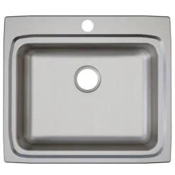 Elkay Lustertone Classic 25" Drop In/Topmount Stainless Steel ADA Kitchen Sink, Lustrous Satin, 3 Faucet Holes, LRAD2522603