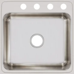 Elkay Lustertone Classic 22" Stainless Steel Kitchen Sink, 18 Gauge, Lustrous Satin, 4 Faucet Hole, LR22224