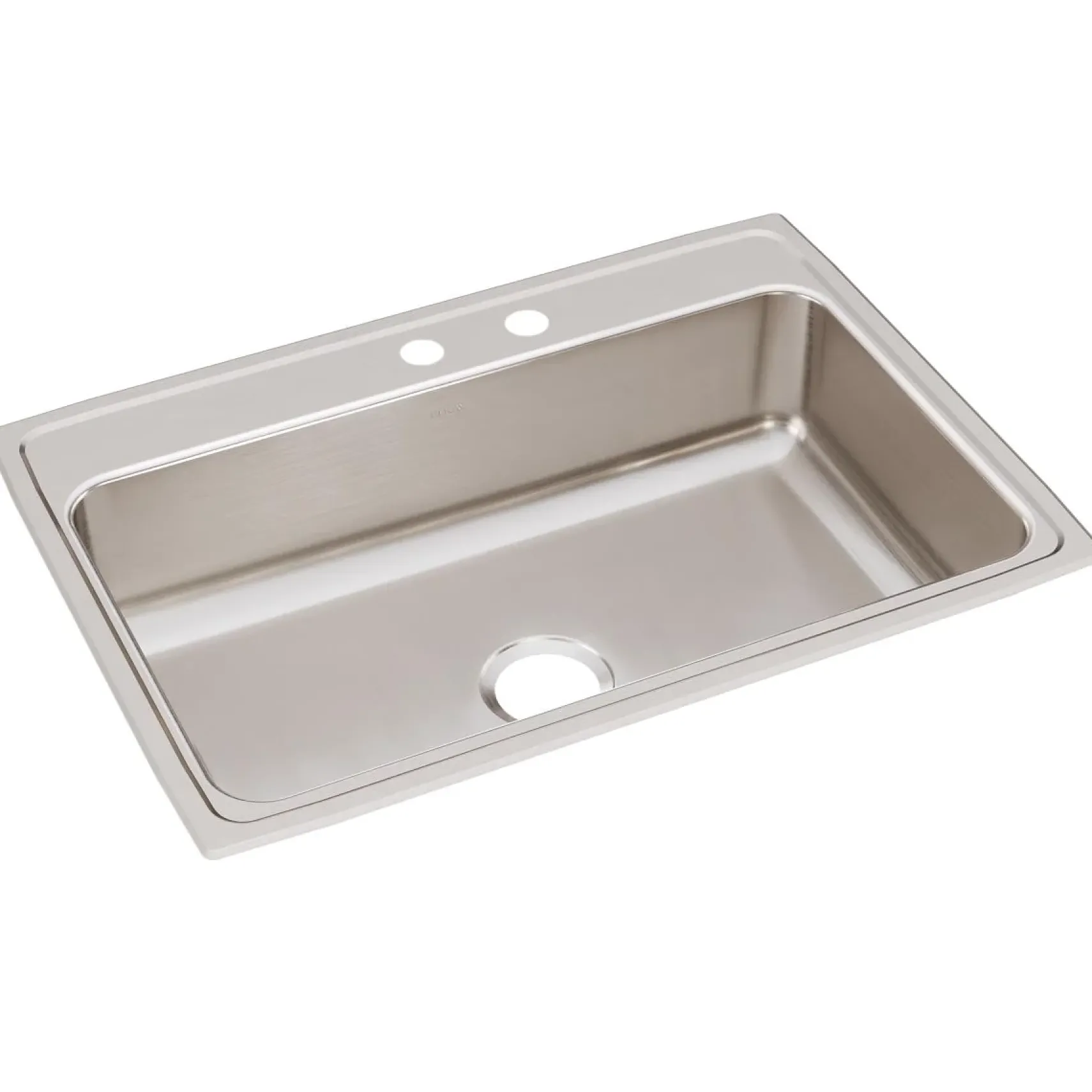 Elkay Lustertone Classic 31" Drop In/Topmount Stainless Steel Kitchen Sink, Lustrous Satin, MR2 Faucet Holes, LR3122MR2