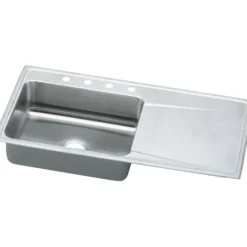 Elkay Lustertone Classic 43" Stainless Steel Kitchen Sink, 18 Gauge, Lustrous Satin, ILGR4322L4