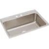 Elkay Lustertone Classic 31" Drop In/Topmount Stainless Steel Kitchen Sink, 2 Faucet Holes, DLRQ3122102