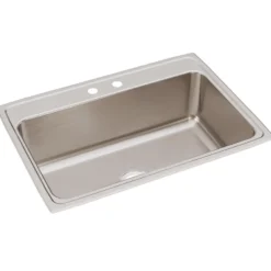 Elkay Lustertone Classic 31" Drop In/Topmount Stainless Steel Kitchen Sink, 2 Faucet Holes, DLRQ3122102
