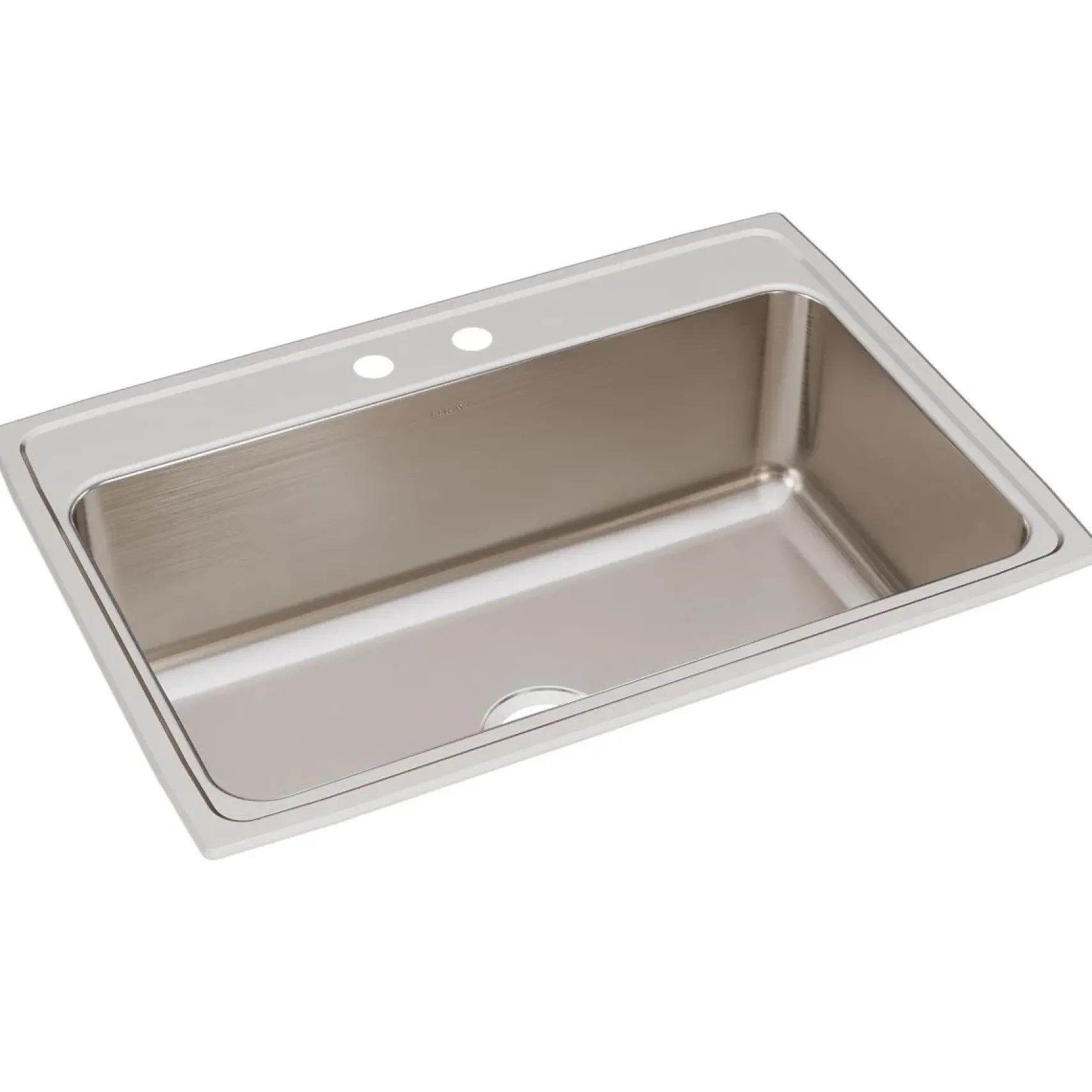 Elkay Lustertone Classic 31" Drop In/Topmount Stainless Steel Kitchen Sink, 2 Faucet Holes, DLRQ3122102