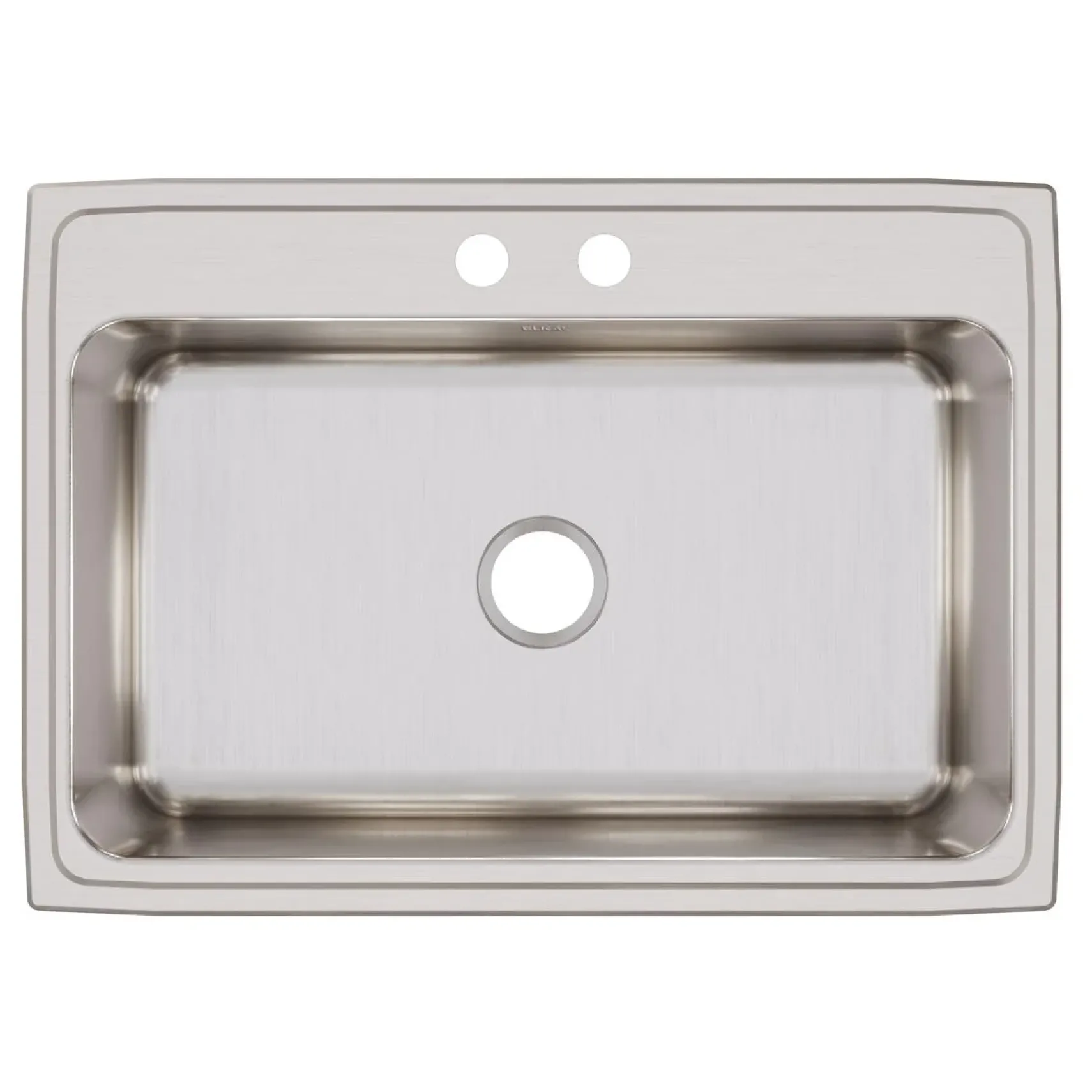 Elkay Lustertone Classic 31" Drop In/Topmount Stainless Steel Kitchen Sink, 2 Faucet Holes, DLRQ3122102