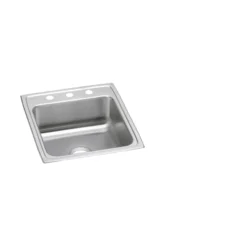Elkay Lustertone Classic 20" Drop In/Topmount Stainless Steel ADA Kitchen Sink, Lustrous Satin, 2 Faucet Holes, LRAD2022502