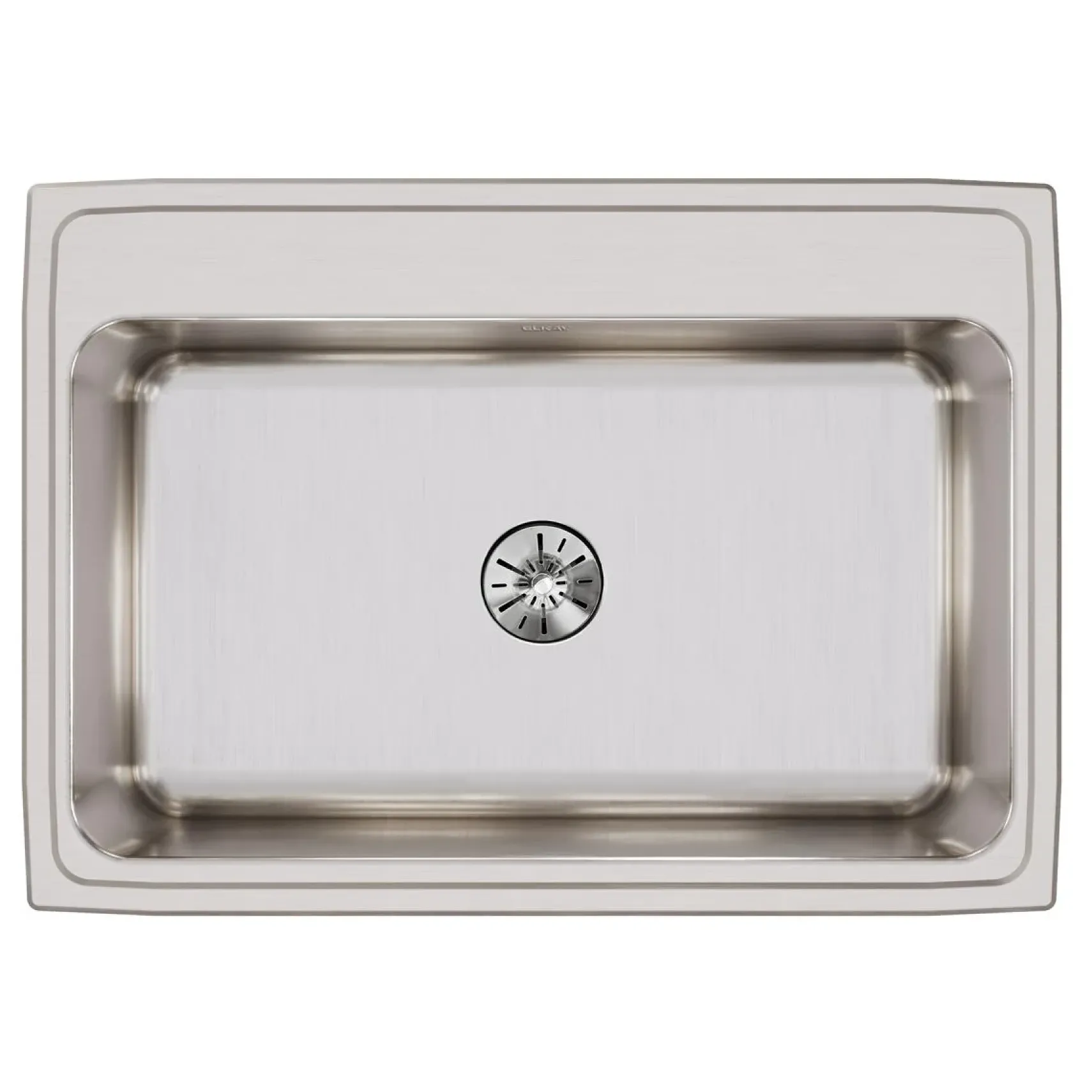 Elkay Lustertone Classic 31" Drop In/Topmount Stainless Steel Kitchen Sink, Lustrous Satin, No Faucet Hole, DLR312210PD0
