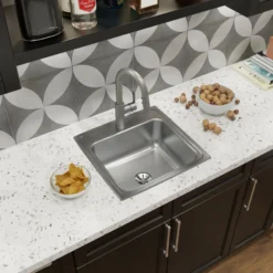 Elkay Lustertone Classic 20" Drop In/Topmount Stainless Steel Kitchen Sink, Lustrous Satin, No Faucet Hole, Perfect Drain, LR1919PD0