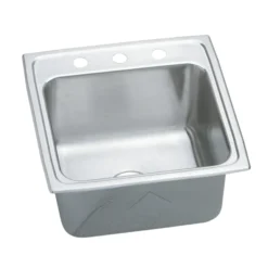 Elkay Lustertone Classic 20" Drop In/Topmount Stainless Steel Laundry Sink, 2 Faucet Holes, DLRQ1919102