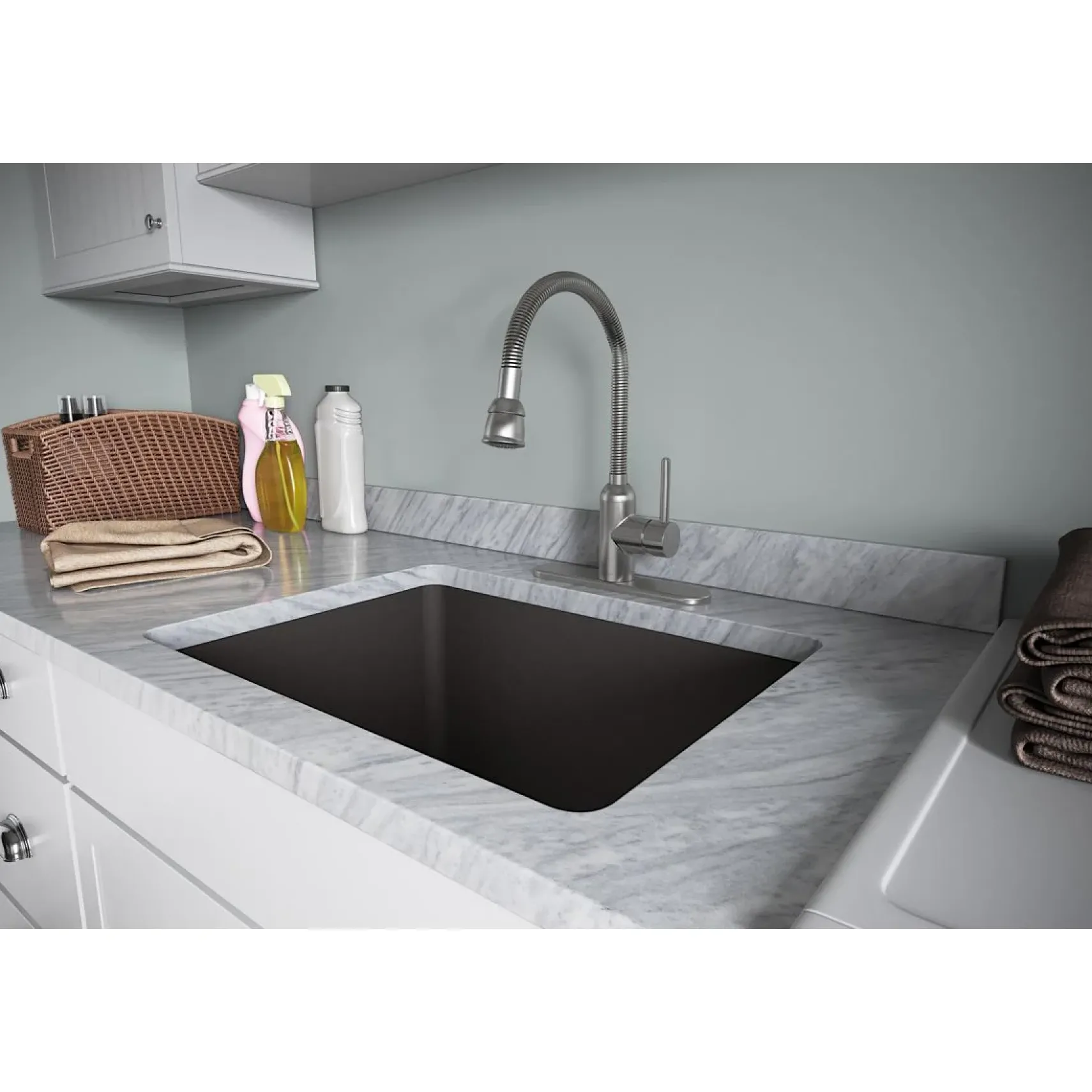 Elkay Pursuit 1.5/2.2 GPM Forward Only Lever Handle Flexible Spout Spout Brass ADA Laundry Faucet, Lustrous Steel, LK2500LS