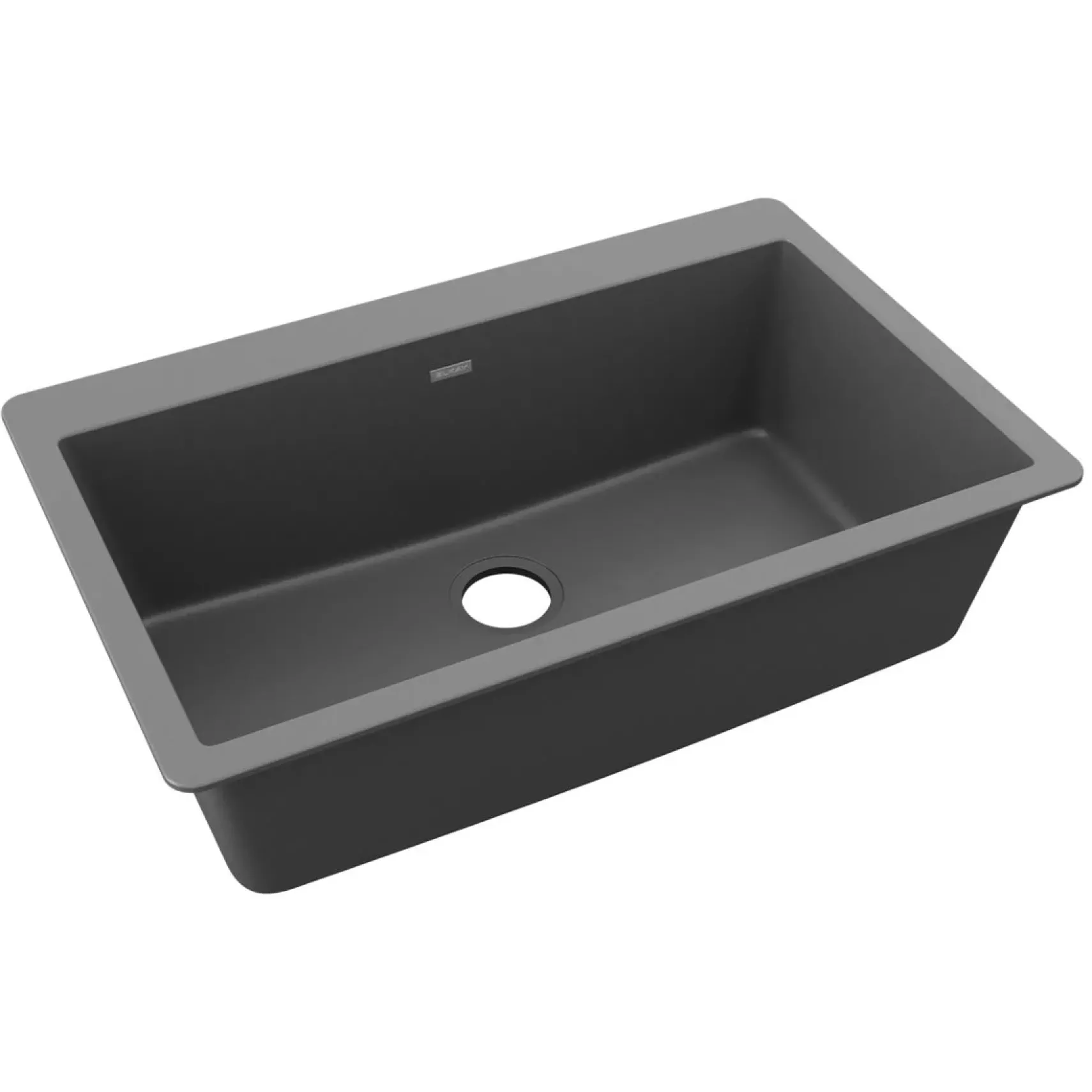 Elkay Quartz Classic 33" Drop In/Topmount Quartz Kitchen Sink, Dusk Gray, 5 Pre-scored Faucet Holes, ELGR13322GY0