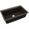 Elkay Quartz Classic 33" Drop In/Topmount Quartz Kitchen Sink, Mocha, 5 Pre-scored Faucet Holes, ELGR13322MC0
