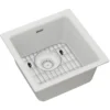 Elkay Quartz Classic 16" Rectangular Quartz Bar/Prep Sink Kit, White, ELG1616WH0C