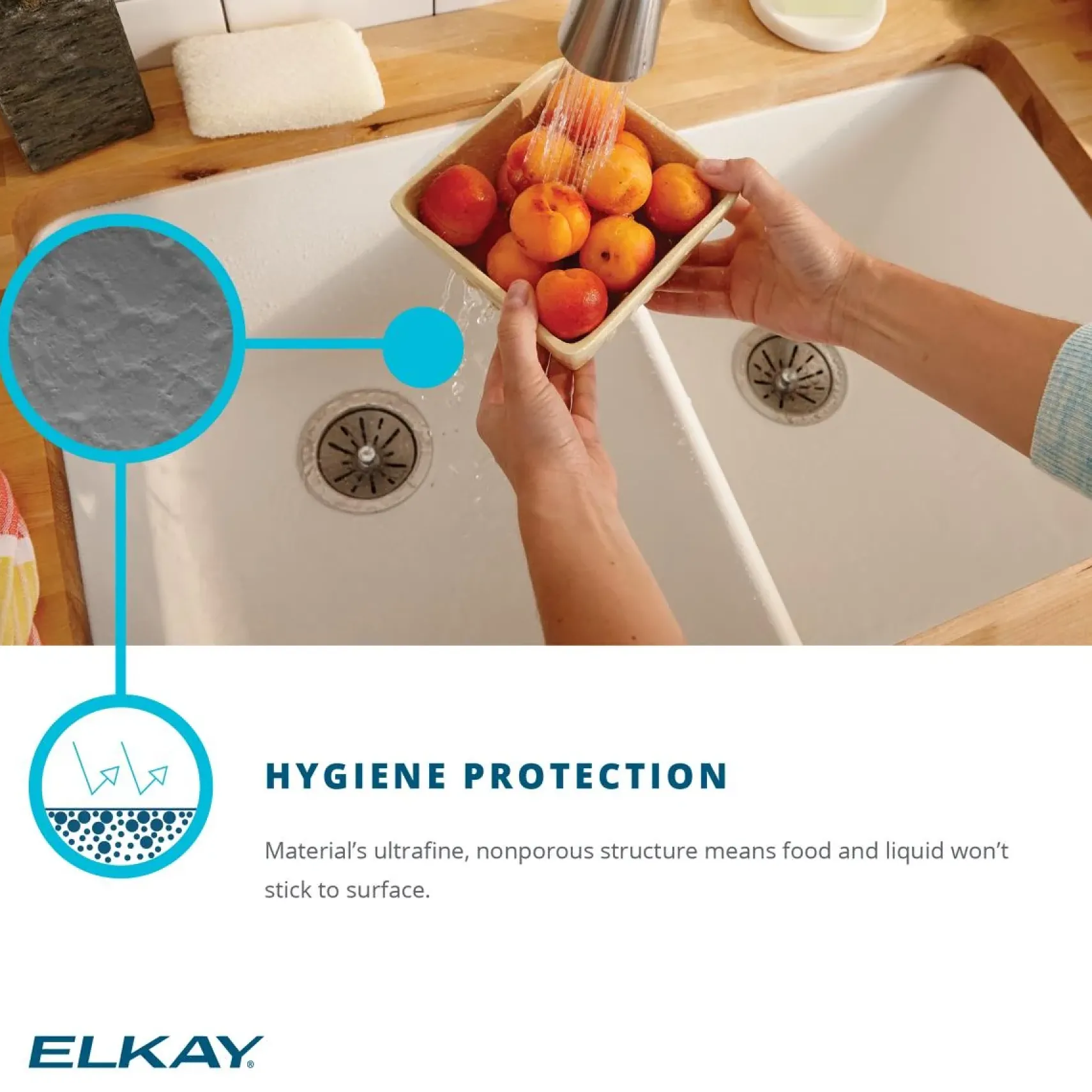 Elkay Quartz Classic 25" Undermount Quartz Kitchen Sink Kit, White, ELGU2522WH0C