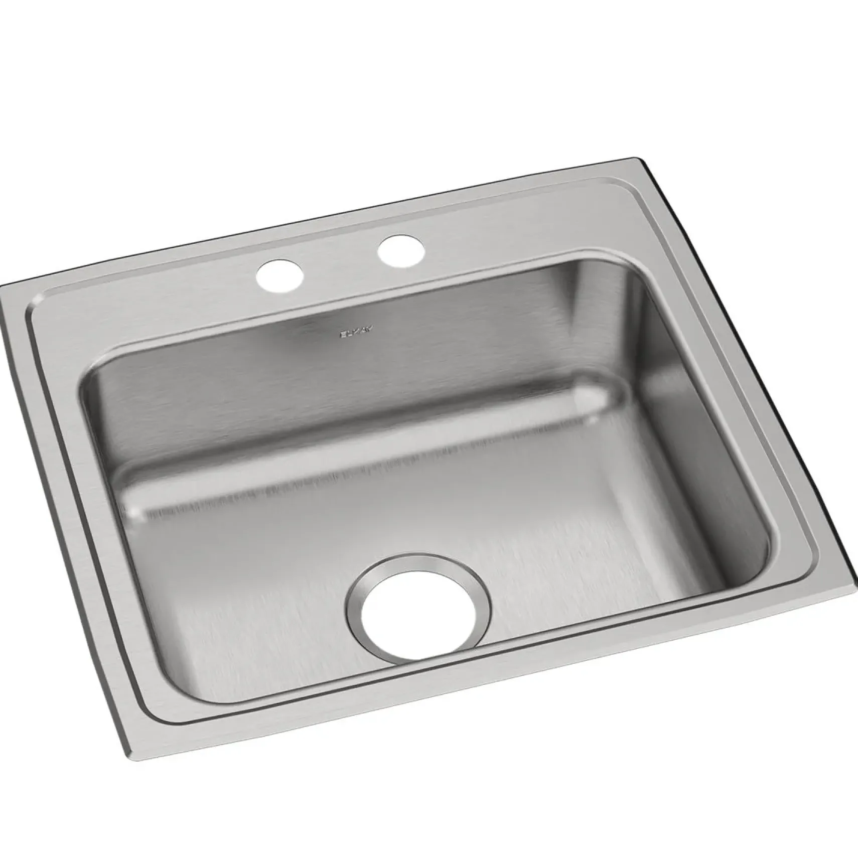 Elkay Celebrity 22" Drop In/Topmount Stainless Steel Kitchen Sink, Brushed Satin, 2 Faucet Holes, PSR22192
