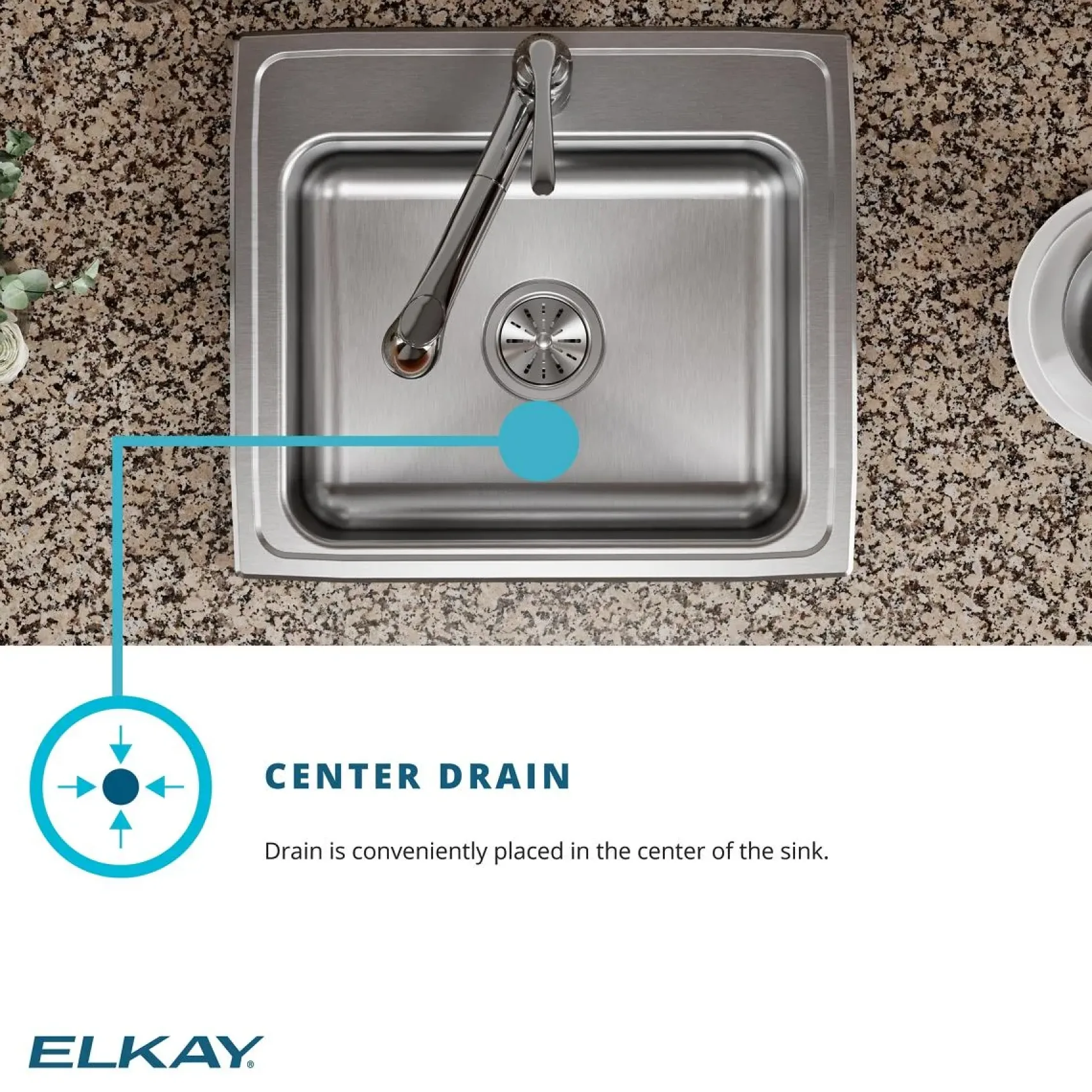 Elkay Celebrity 22" Drop In/Topmount Stainless Steel Kitchen Sink, Brushed Satin, 2 Faucet Holes, PSR22192
