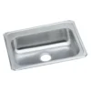 Elkay Celebrity 25" Drop In/Topmount Stainless Steel ADA Kitchen Sink, Brushed Satin, No Faucet Hole, GECR25210
