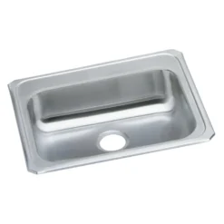 Elkay Celebrity 25" Drop In/Topmount Stainless Steel ADA Kitchen Sink, Brushed Satin, No Faucet Hole, GECR25210