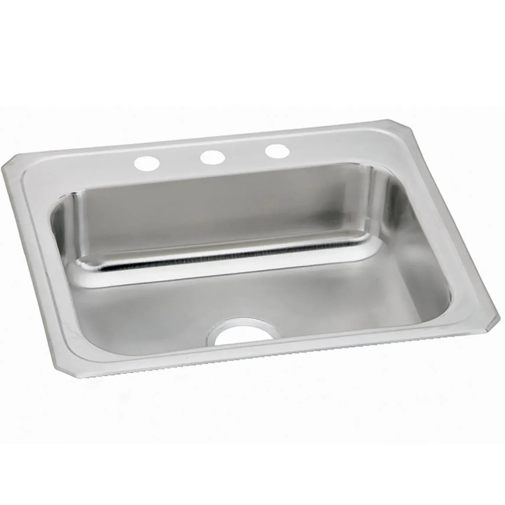 Elkay Celebrity 25" Drop In/Topmount Stainless Steel Kitchen Sink, Brushed Satin, 3 Faucet Holes, CR25213