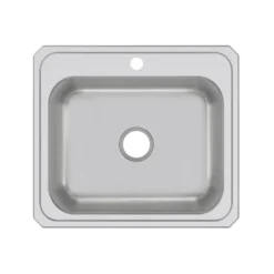 Elkay Celebrity 25" Drop In/Topmount Stainless Steel Kitchen Sink, Brushed Satin, 1 Faucet Hole, CR25221
