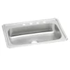 Elkay Celebrity 33" Drop In/Topmount Stainless Steel Kitchen Sink, Brushed Satin, 4 Faucet Holes, CRS33224