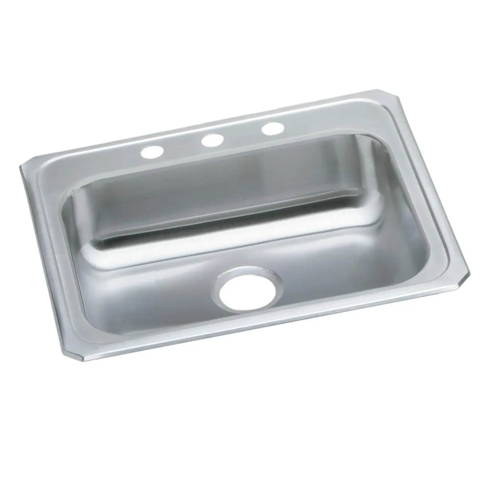 Elkay Celebrity 25" Drop In/Topmount Stainless Steel ADA Kitchen Sink, Brushed Satin, 2 Faucet Holes, GECR25212