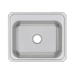Elkay Celebrity 25" Drop In/Topmount Stainless Steel Kitchen Sink, Brushed Satin, No Faucet Hole, CR25210