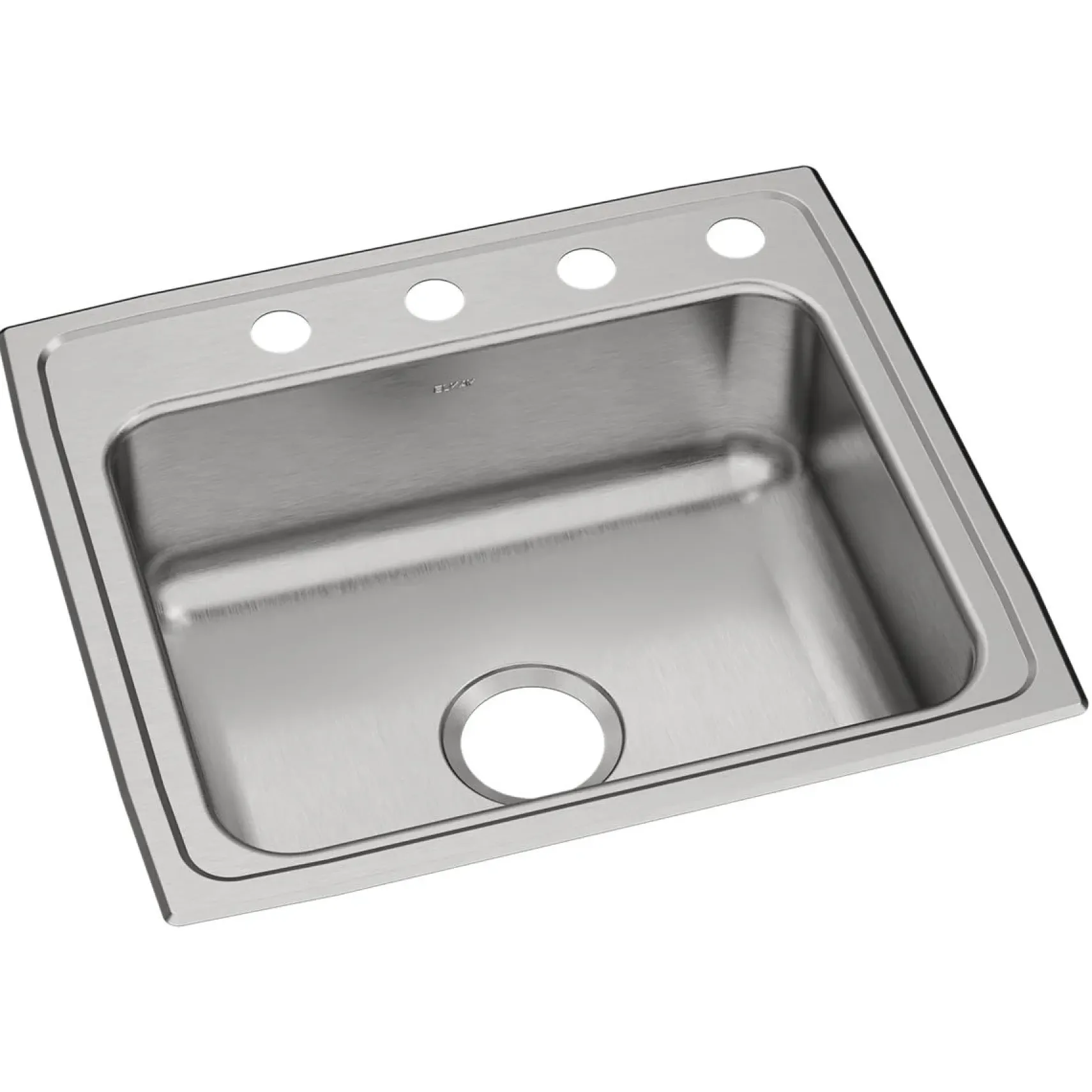 Elkay Celebrity 22" Drop In/Topmount Stainless Steel Kitchen Sink, Brushed Satin, 4 Faucet Holes, PSR22194