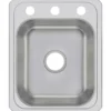 Elkay Celebrity 17" Stainless Steel Kitchen Sink, 20 Gauge, Brushed Satin, 3 Faucet Hole, CR17213