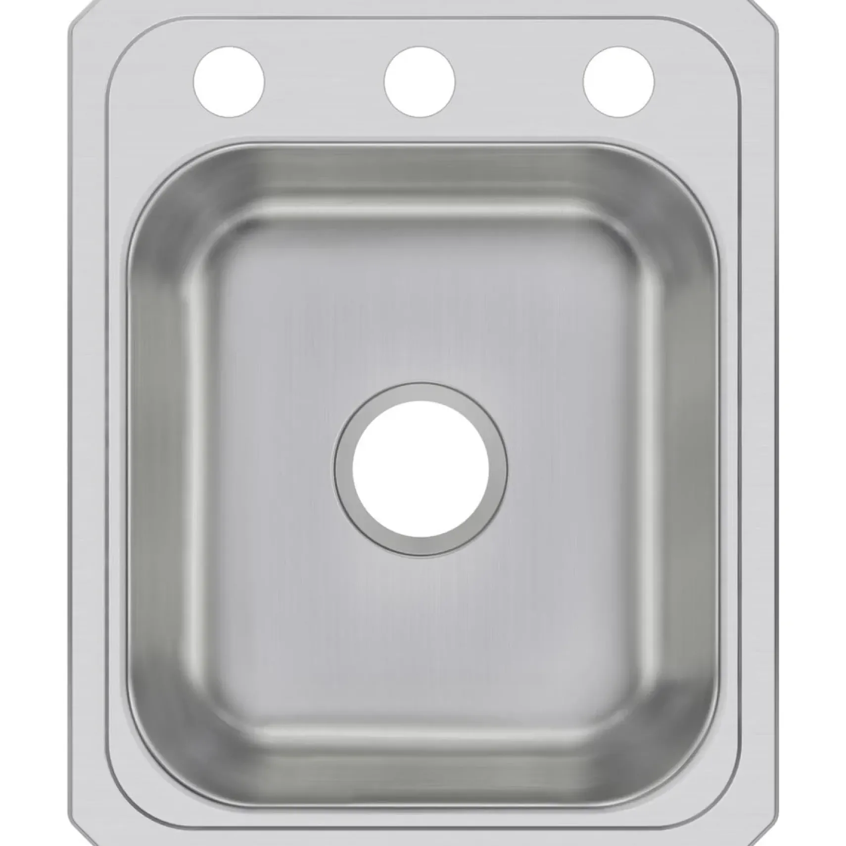 Elkay Celebrity 17" Stainless Steel Kitchen Sink, 20 Gauge, Brushed Satin, 3 Faucet Hole, CR17213