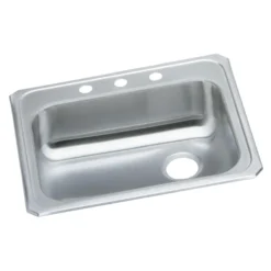 Elkay Celebrity 25" Stainless Steel Kitchen Sink, Brushed Satin, 3 Faucet Hole, GECR2521R3