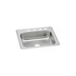 Elkay Celebrity 25" Stainless Steel Kitchen Sink, 20 Gauge, Brushed Satin, 4 Faucet Hole, CR25214