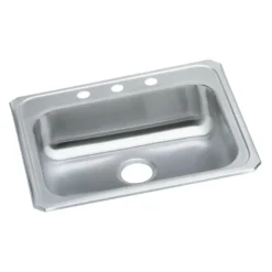Elkay Celebrity 25" Stainless Steel Kitchen Sink, Brushed Satin, 4 Faucet Hole, GECR25214
