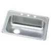 Elkay Celebrity 25" Stainless Steel Kitchen Sink, Brushed Satin, 3 Faucet Hole, GECR2521L3