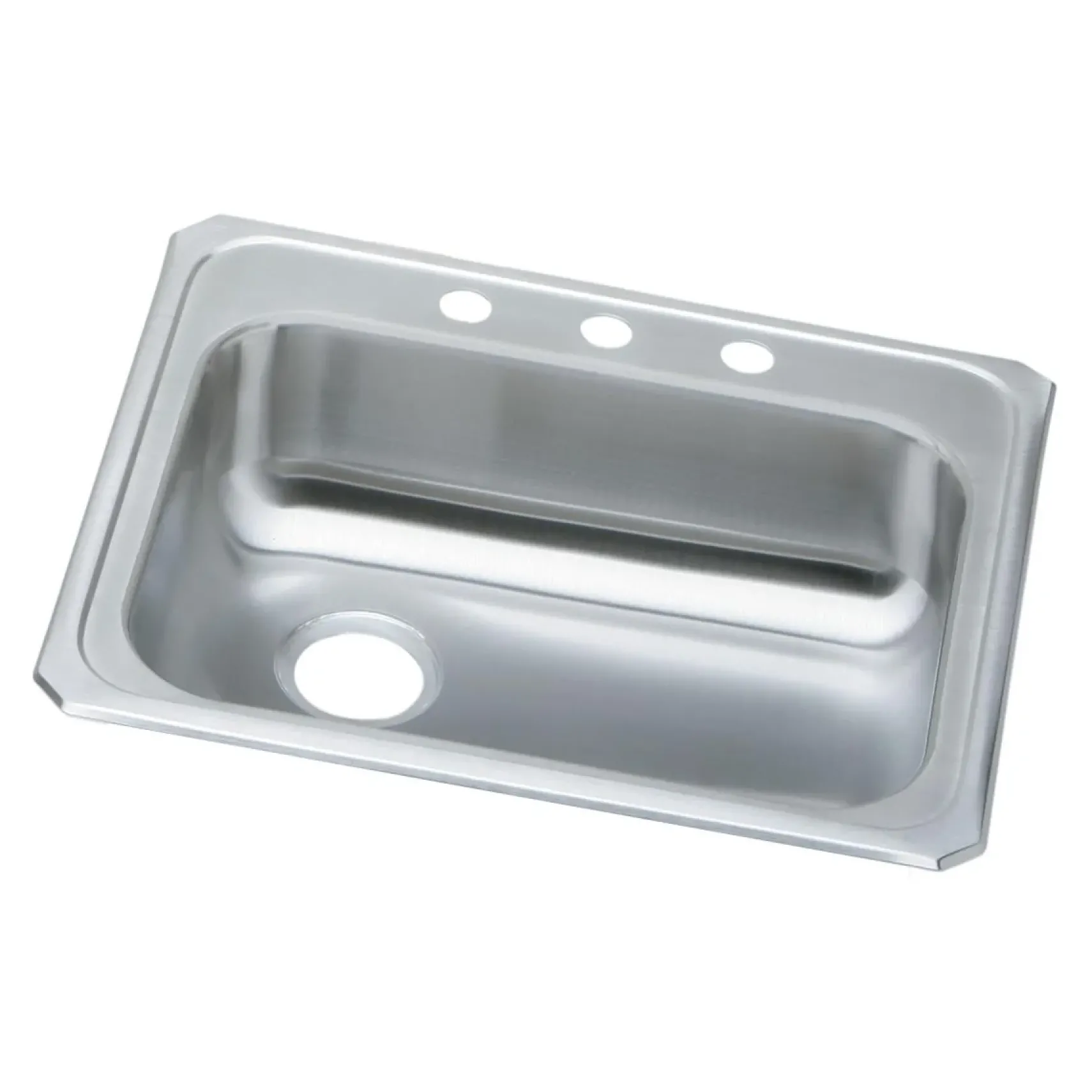 Elkay Celebrity 25" Stainless Steel Kitchen Sink, Brushed Satin, 3 Faucet Hole, GECR2521L3