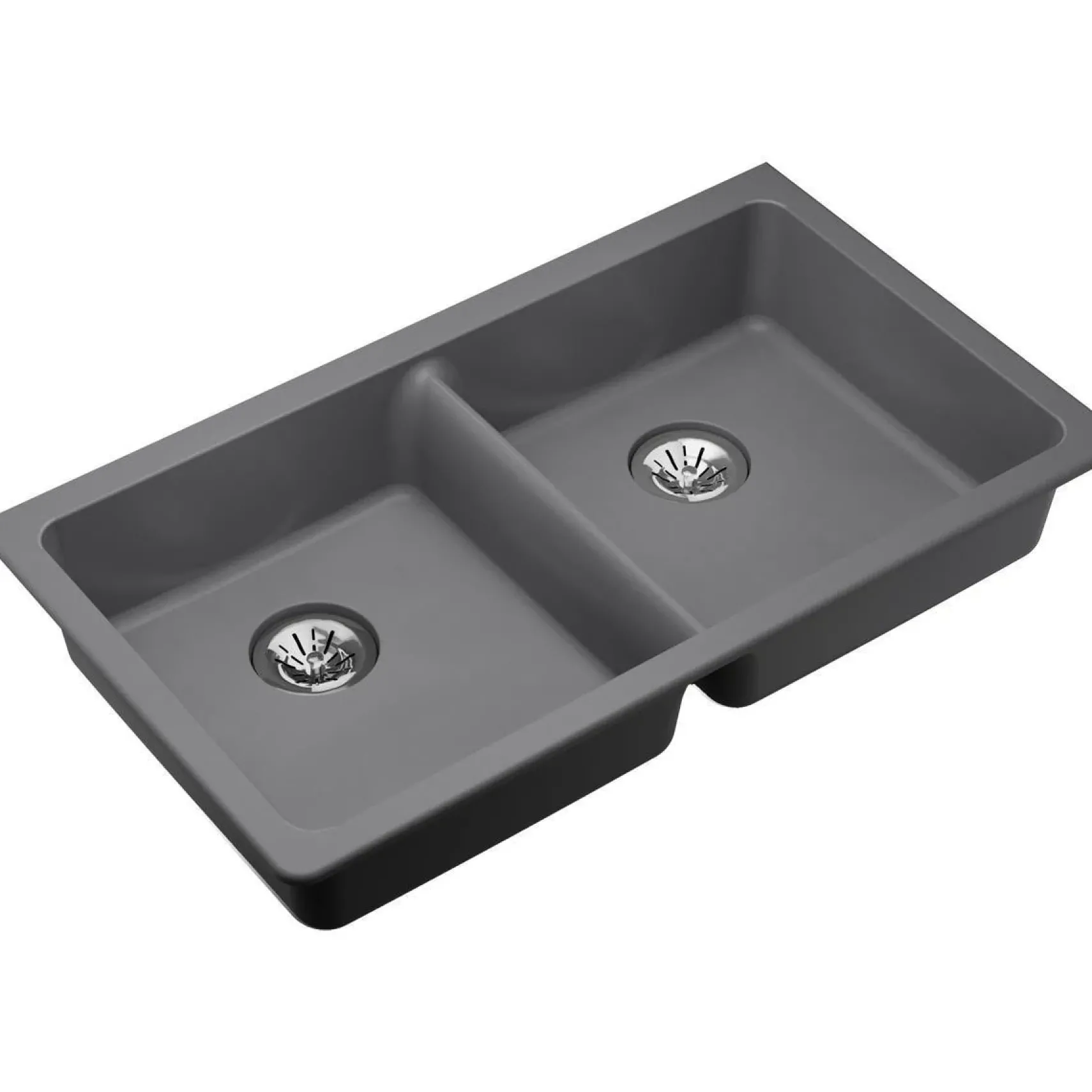 Elkay Classic 33" Quartz Kitchen Sink, 50/50 Double Bowl, Greystone, ELGUAD3319PDGS0