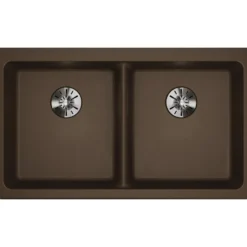 Elkay Classic 33" Quartz Kitchen Sink, 50/50 Double Bowl, Mocha, ELGUAD3319PDMC0