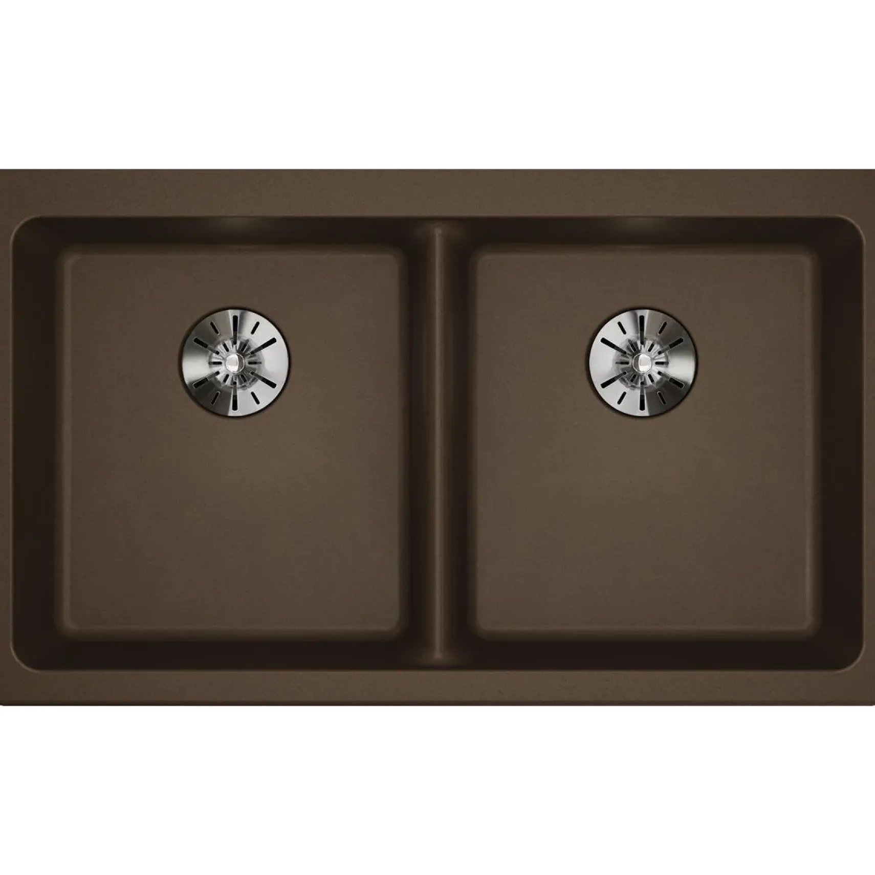 Elkay Classic 33" Quartz Kitchen Sink, 50/50 Double Bowl, Mocha, ELGUAD3319PDMC0