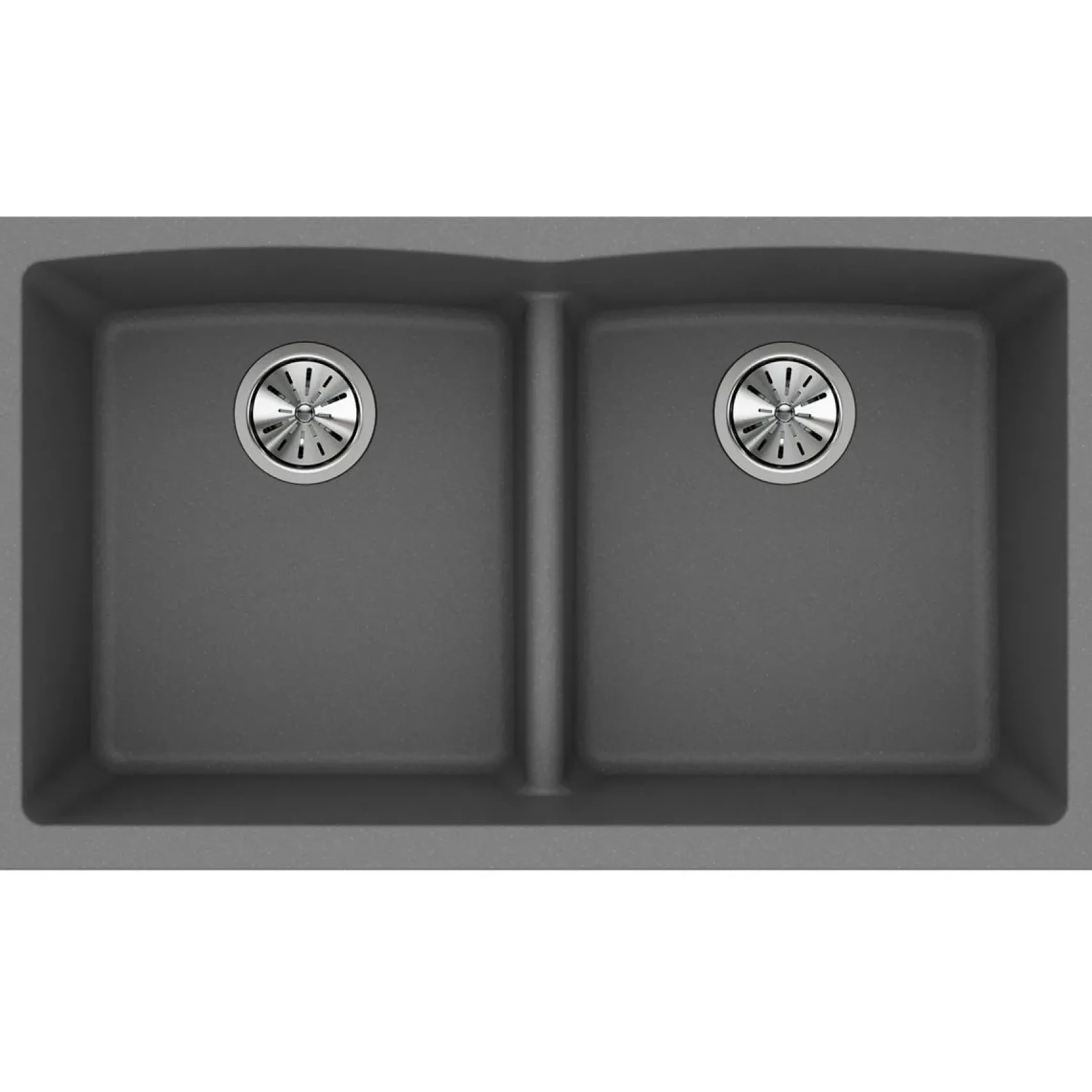 Elkay Classic 33" Quartz Kitchen Sink, 50/50 Double Bowl, Greystone, ELGDULB3322GS0