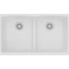 Elkay Classic 33" Quartz Kitchen Sink, 50/50 Double Bowl, White, ELGDULB3322WH0