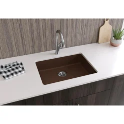 Elkay Classic 25" Quartz Kitchen Sink, Mocha, ELGUAD2519PDMC0