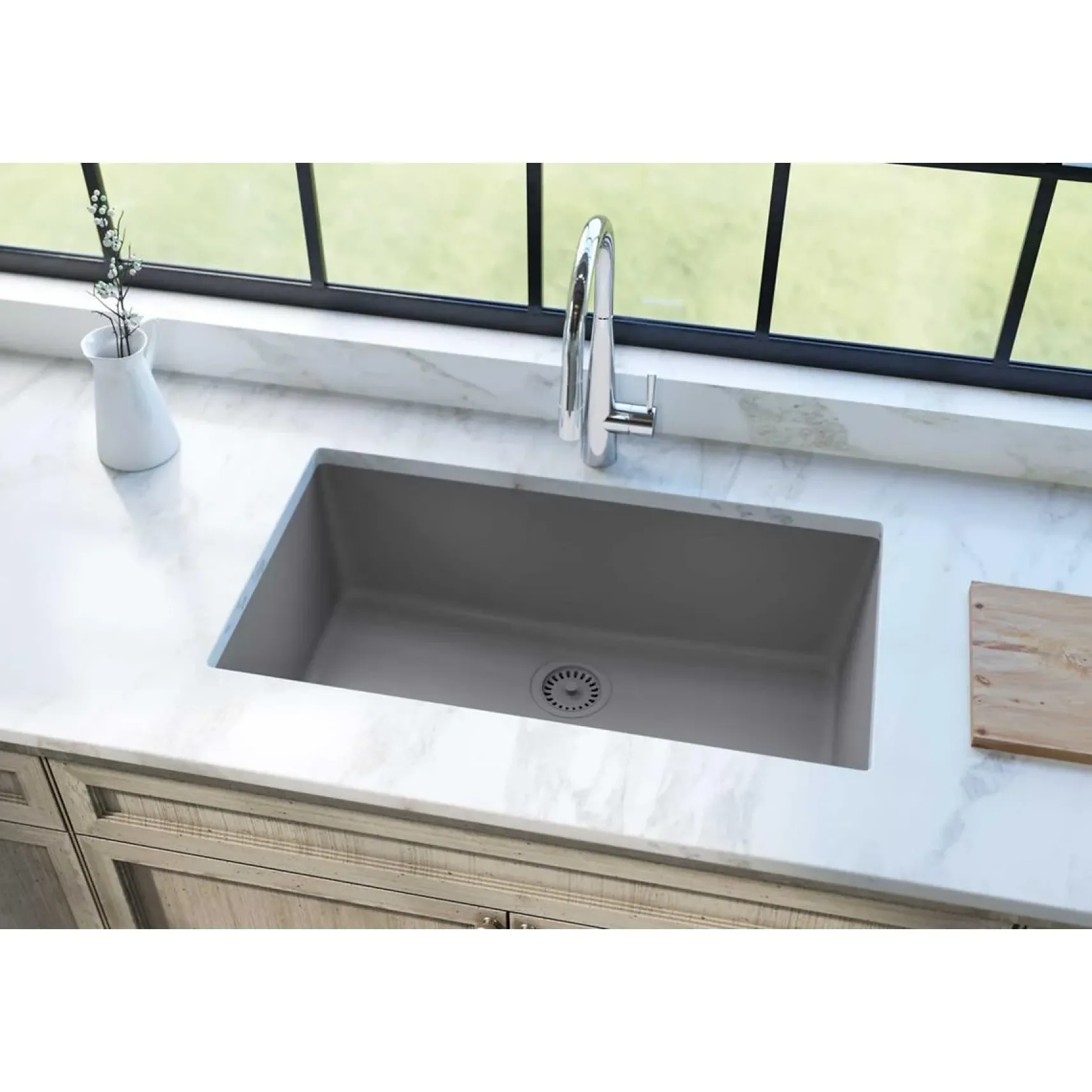 Elkay Classic 33" Quartz Kitchen Sink, Greystone, ELGRU13322GS0