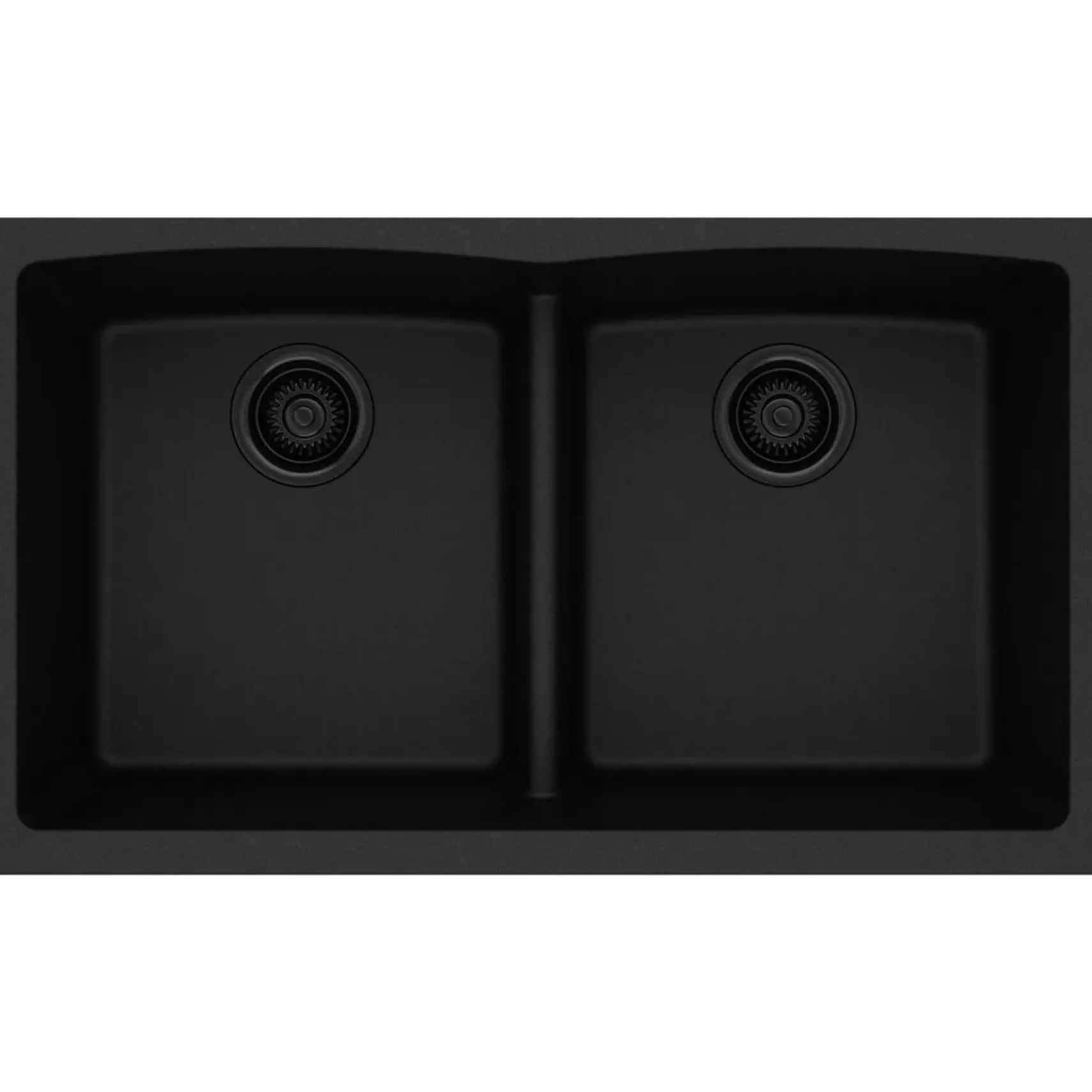 Elkay Classic 33" Quartz Kitchen Sink, 50/50 Double Bowl, Black, ELGDULB3322BK0
