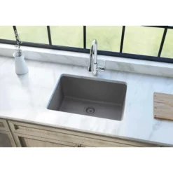 Elkay Classic 25" Quartz Kitchen Sink, Greystone, ELGU2522GS0