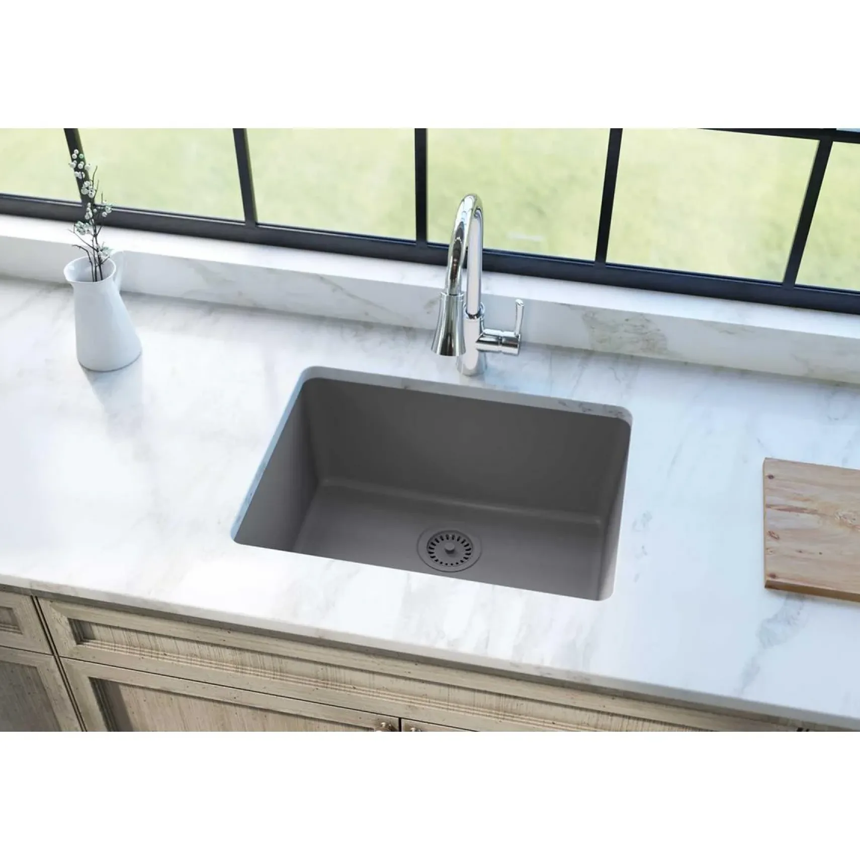 Elkay Classic 25" Quartz Kitchen Sink, Greystone, ELGU2522GS0