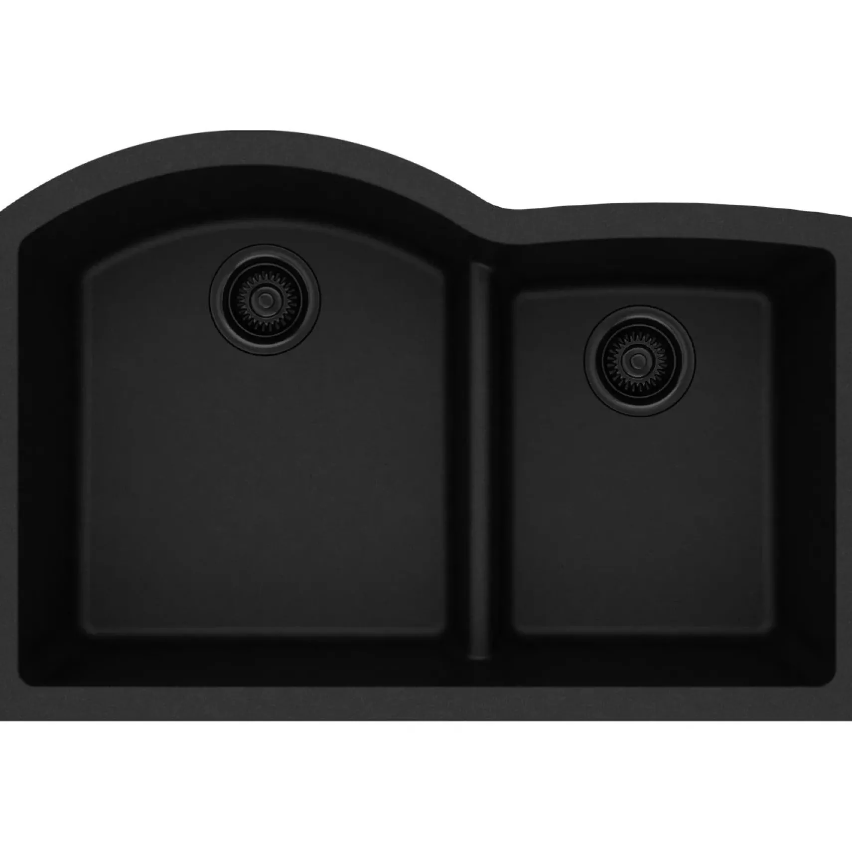 Elkay Classic 33" Quartz Kitchen Sink, 55/45 Double Bowl, Black, ELGHU3322RBK0