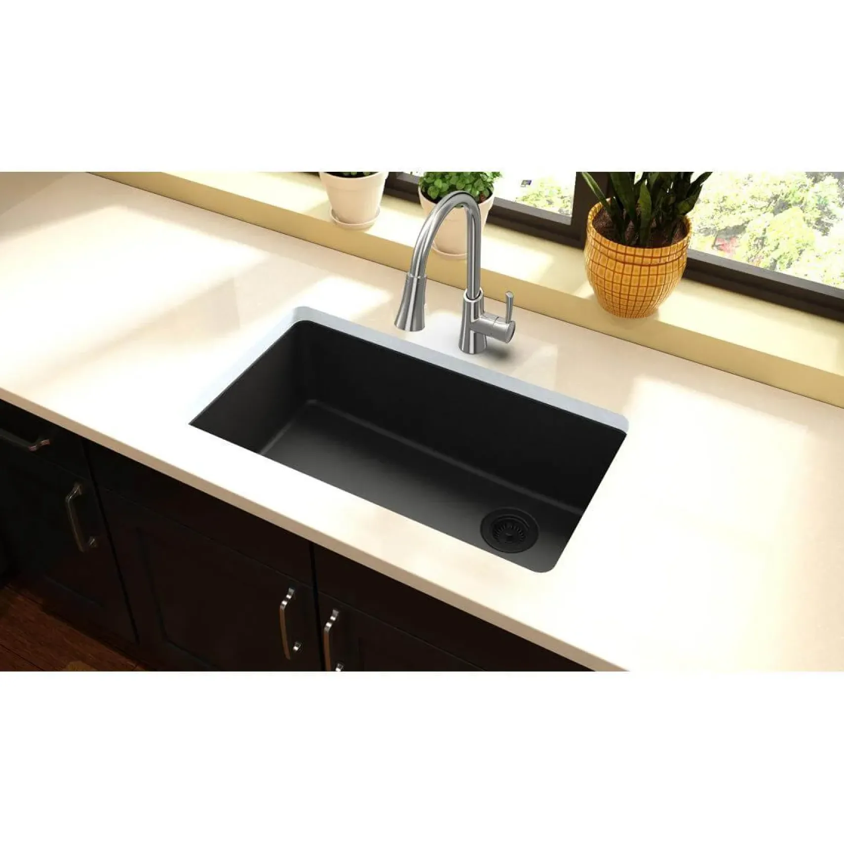 Elkay Classic 33" Quartz Kitchen Sink, Black, ELGU13322BK0