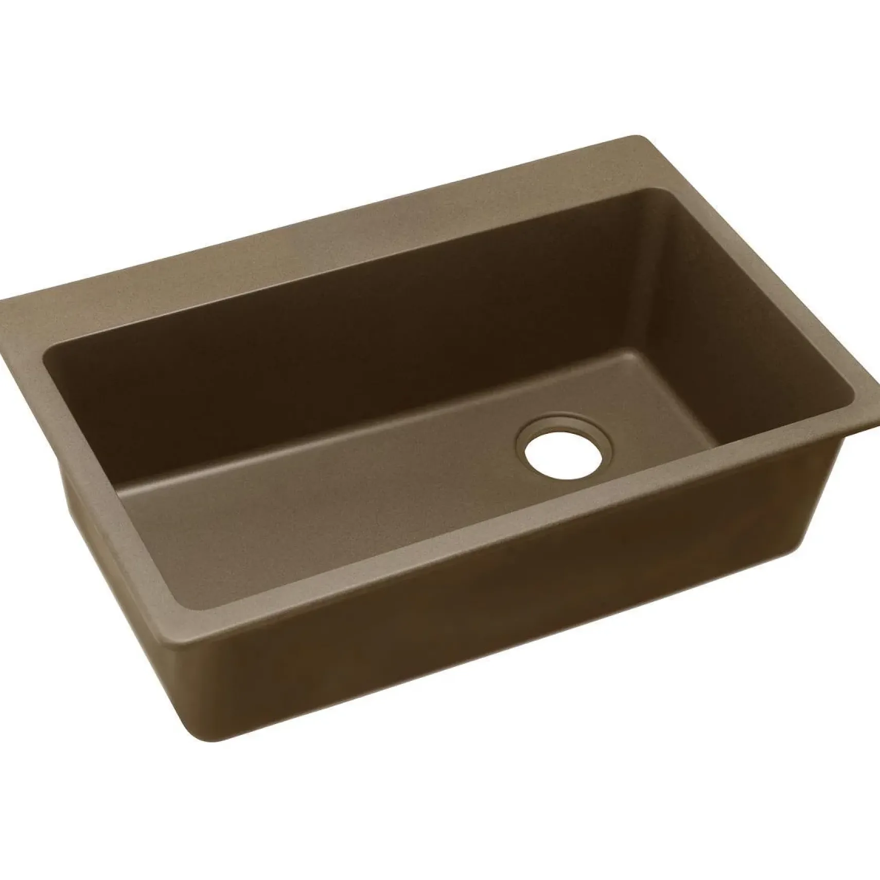 Elkay Classic 33" Quartz Kitchen Sink, Mocha, Pre-scored for up to 7 Faucet Hole, ELG13322MC0