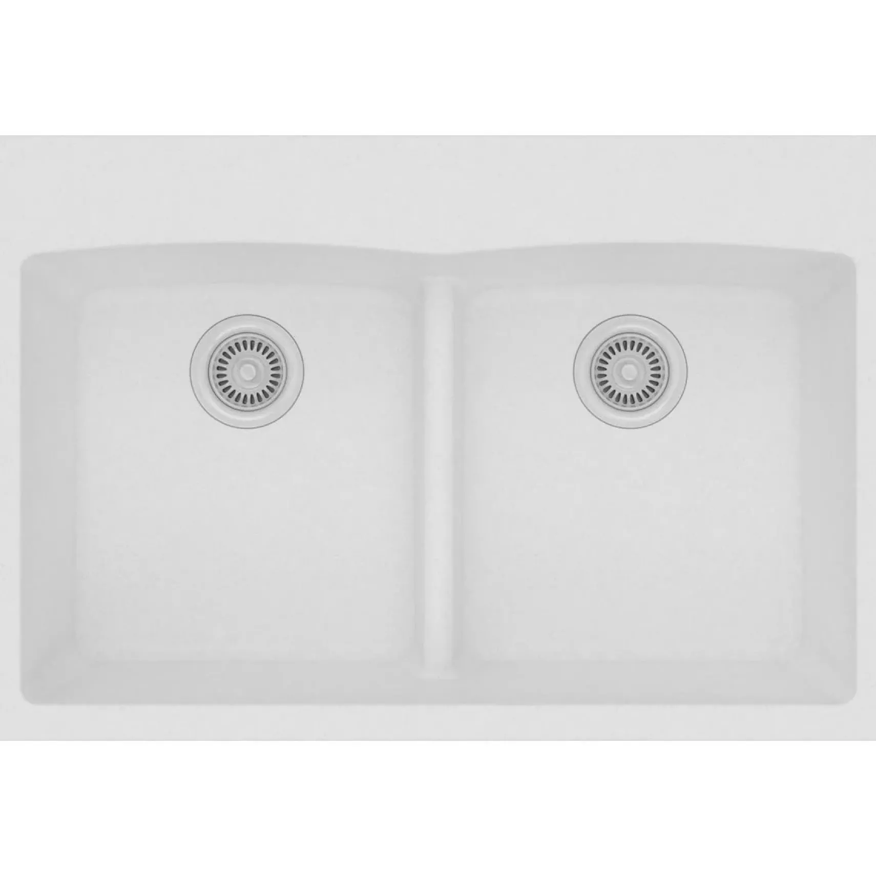 Elkay Classic 33" Quartz Kitchen Sink, 50/50 Double Bowl, White, Pre-scored for up to 5 Faucet Hole, ELGDLB3322WH0