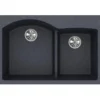 Elkay Classic 33" Quartz Kitchen Sink, 55/45 Double Bowl, Dusk Gray, Pre-scored for up to 4 Faucet Hole, ELGH3322RGY0
