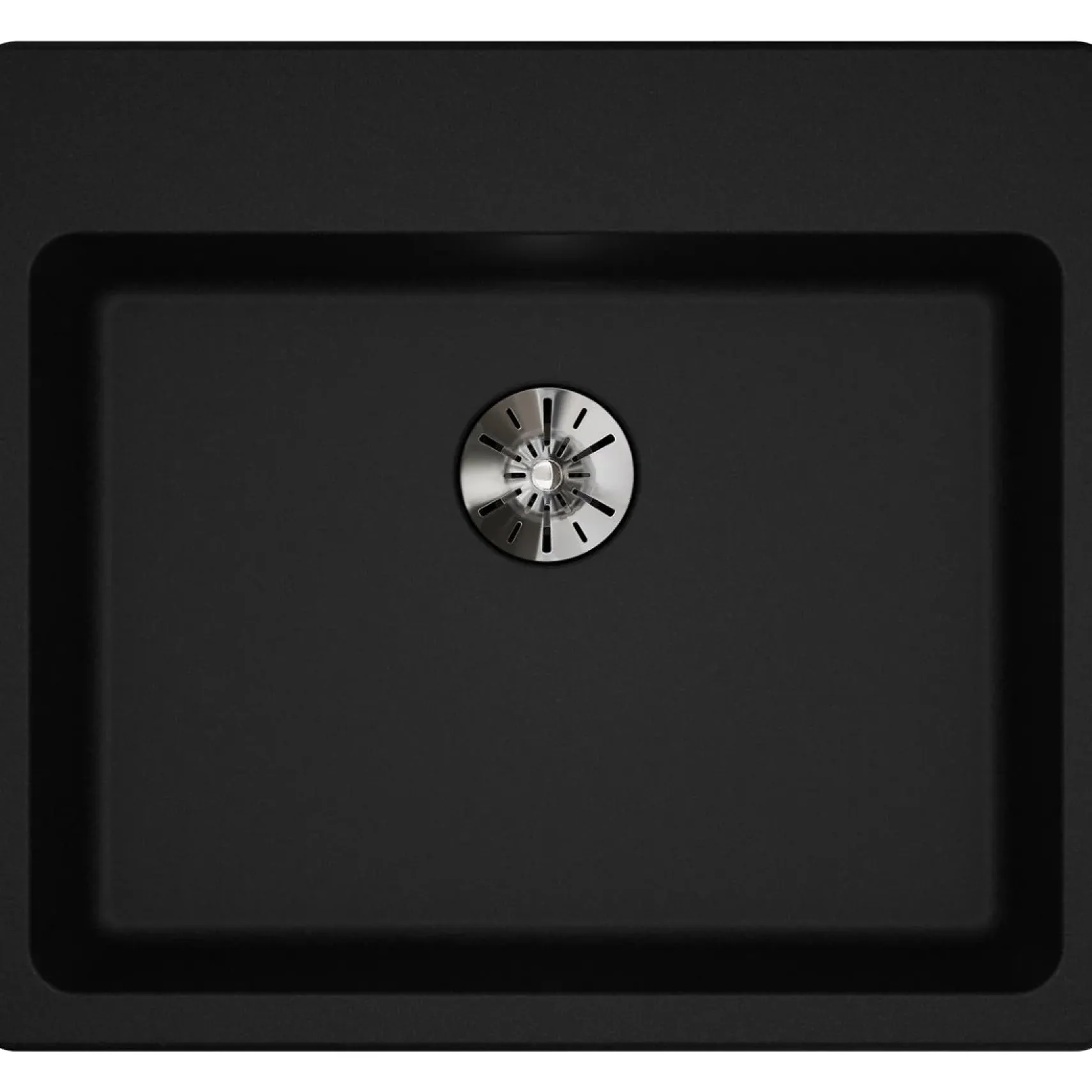 Elkay Classic 25" Quartz Kitchen Sink, Black, Pre-scored for up to 5 Faucet Hole, ELGAD2522PDBK0